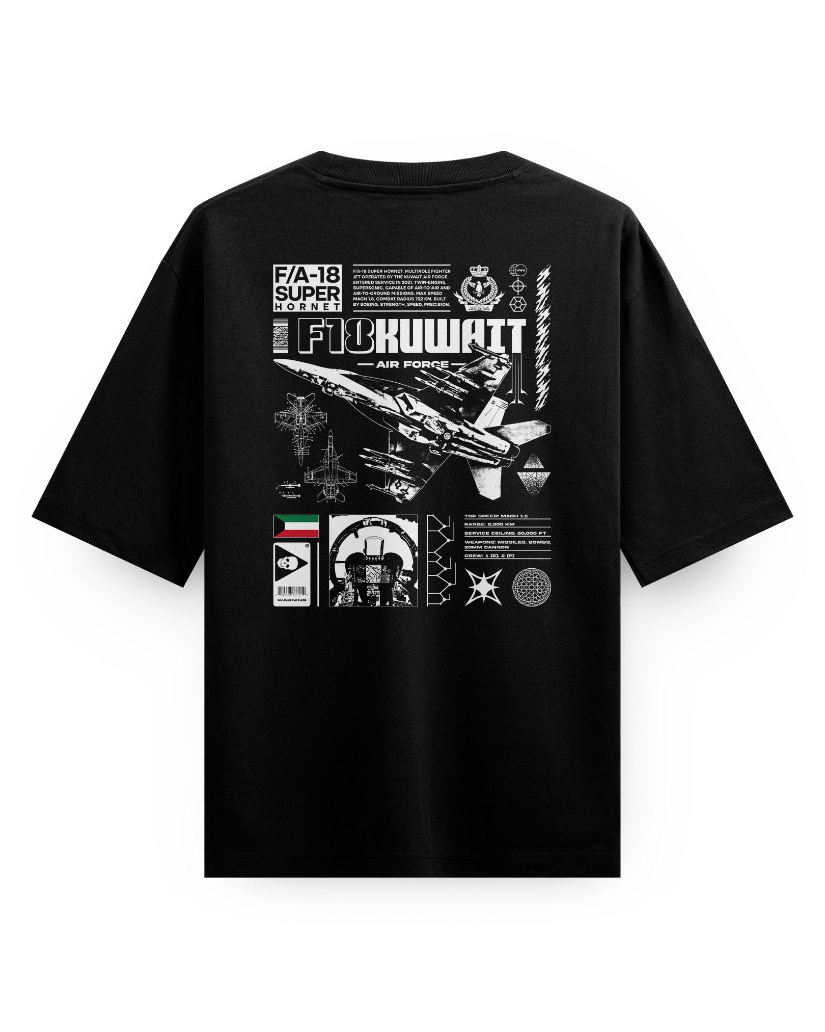 F/A-18 Super (Kuwait Air Force) Oversized T-Shirt